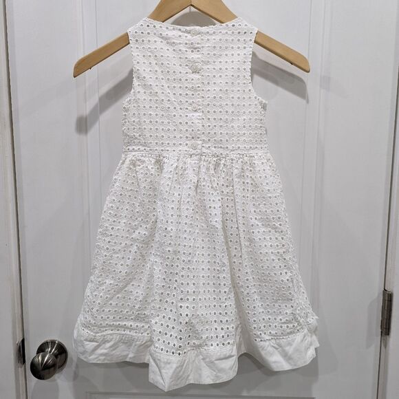 Janie And Jack White Eyelet Lace Kindergarten Graduation Dress Girls Size 5 5T - Picture 3 of 6